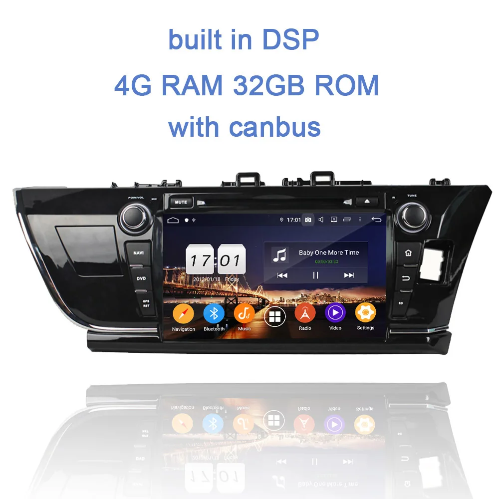 DSP " TDA7851 Android 9,0 автомобильный dvd-плеер правый левый 4 Гб ОЗУ 64 Гб ПЗУ wifi Авторадио gps ГЛОНАСС карта для Toyota COROLLA - Цвет: 4GB 32GB with canbus