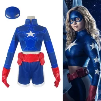 

Dc movie stargirl cosplay costume courtney whitmore star spangled uniform supergirl suit halloween party Printed tights costume