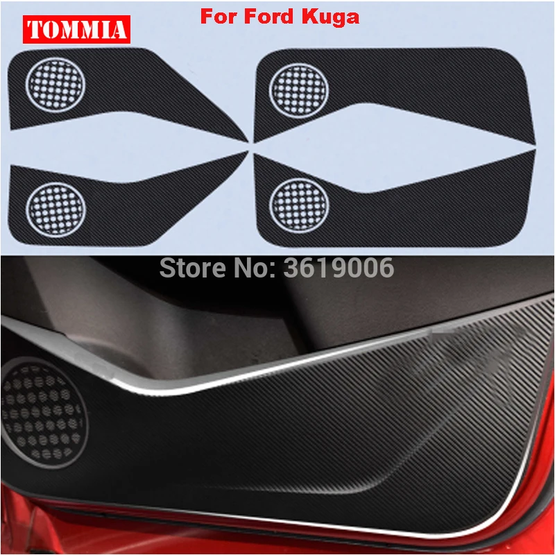 TOMMIA для Ford Kuga 2013- автомобильный Внутренний дверной чехол, защита от царапин, противоударные накладки, наклейки из углеродного волокна, 4 шт