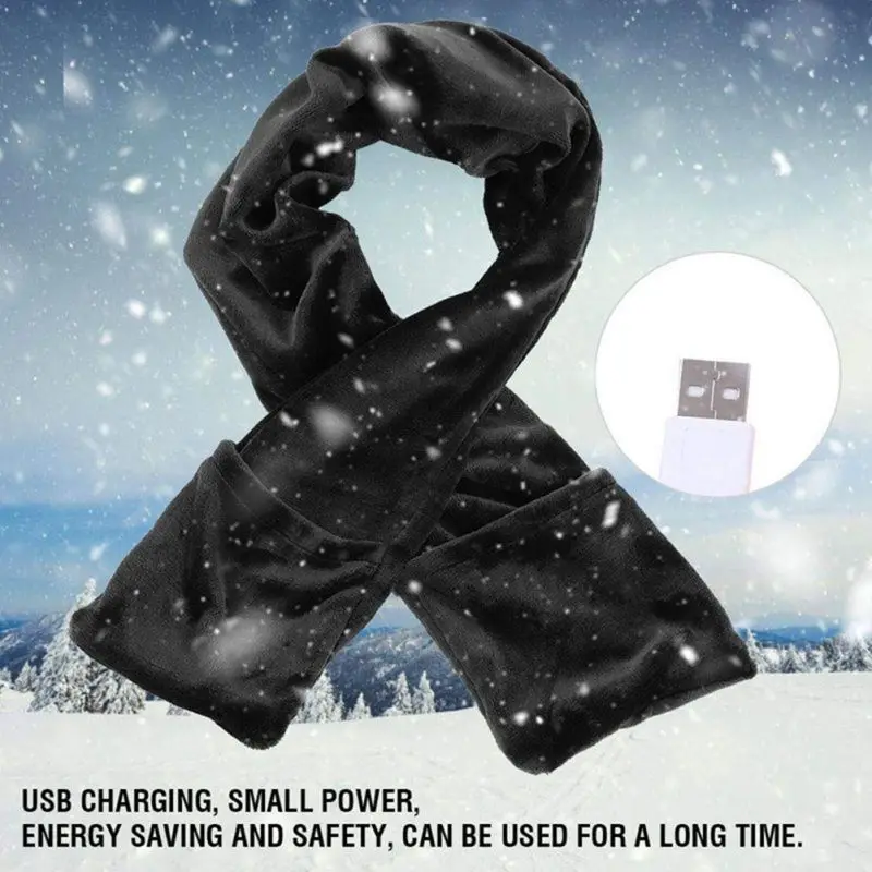 Зимние теплые принадлежности USB нагревательный шарф с подогревом шейный шарф 3 цвета для зимы на открытом воздухе в помещении для вождения офиса