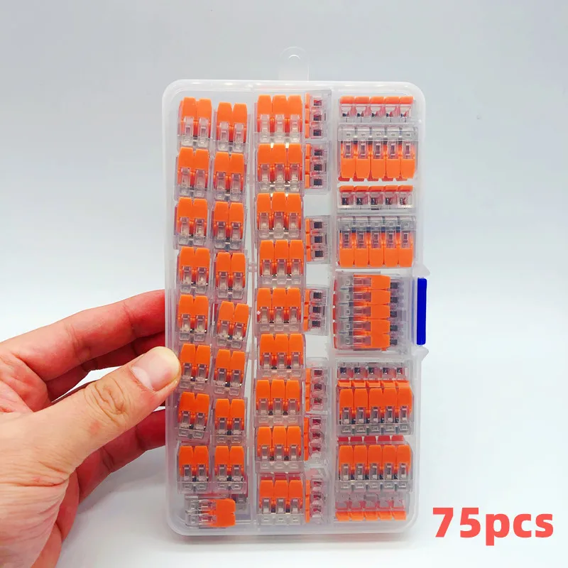 

Household quick terminal block 75pcs box PCTplug-in connector wire and cable plug switch power supply wire safety protect