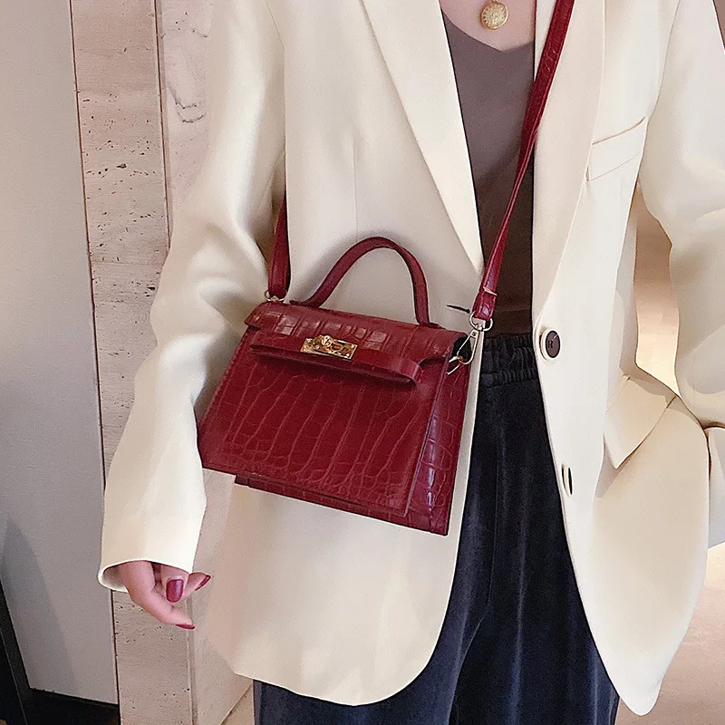 

2019 Winter New Style Korean-style Versatile Shoulder Bag Trend Mini Stone Pattern Handbag Fashion Shoulder Bag
