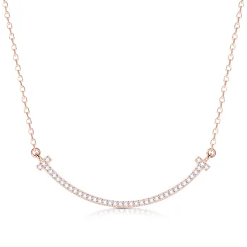 

Thirty Only the Same S925 Sterling Silver Smile Smiley Necklace Net Red Clavicle Chain Simple Temperament Light Luxury Jewelry