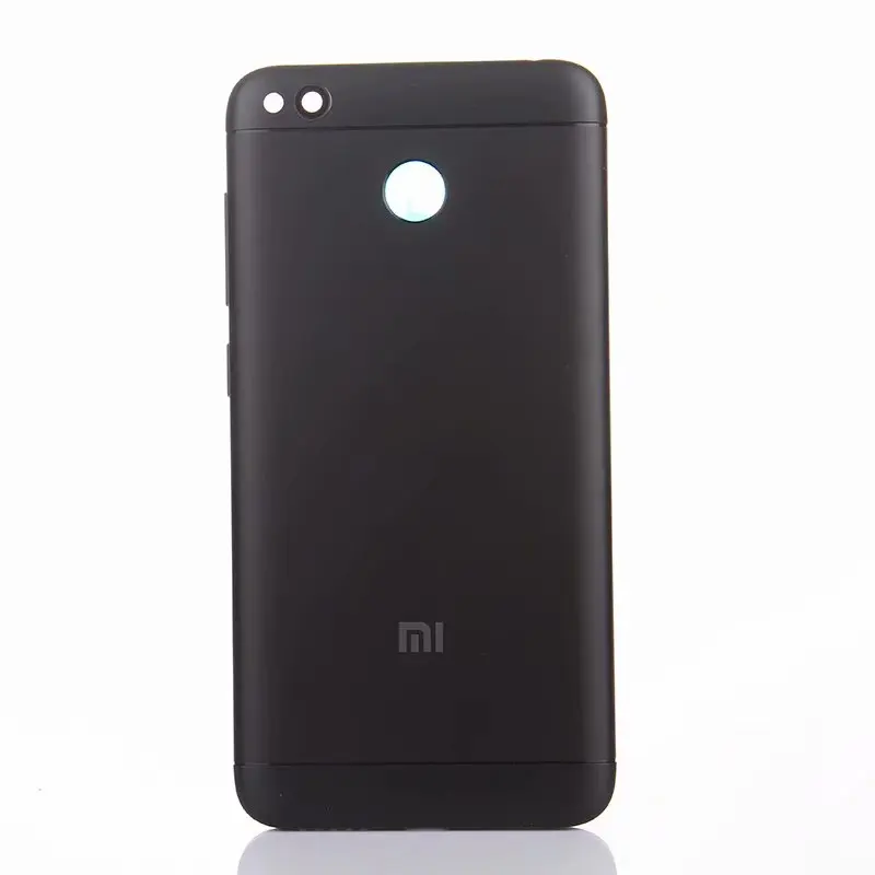Black Redmi4X чехол на заднюю крышку для Xiaomi Redmi 4x металлическая задняя дверь ремонт батарея чехол+ кнопки камера Стекло - Color: Black