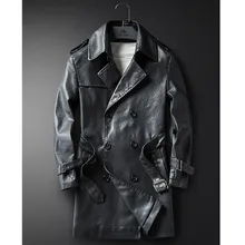 Feitong Осень-Зима мужская повседневная однотонная с длинными рукавами тонкая кожа