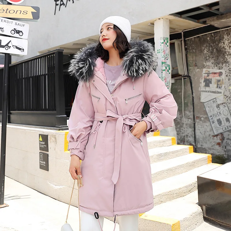

Best Friend Cotton Coat Women's 2019 Winter New Products Korean-style Loose-Fit Waist Hugging Plush Lining Warm Cotton-padded Cl