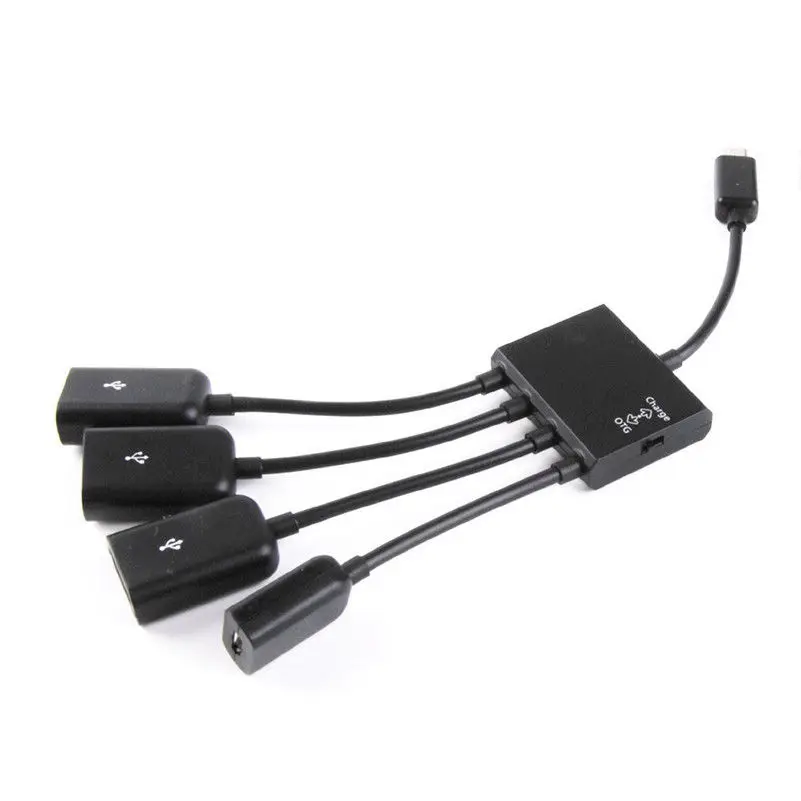Micro USB HUB Мощность адаптера переменного тока 3-Порты и разъёмы зарядный кабель для пожаротушения, USB OTG концентратор оранжевый Pi, ODROID, Banana Pi, малина Джесси планшет