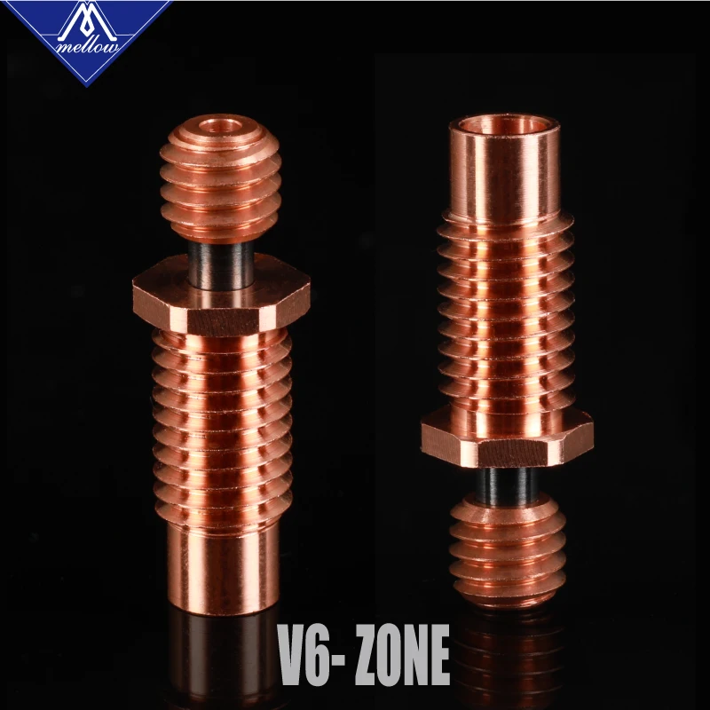 Quebra de Calor Bocal da Impressora Garganta para 1.75mm Mellow Cobre Materiais Aeroespaciais 3d E3d v6 Hotend Aquecedor Bloco nf V6-zone & - Imagem 2