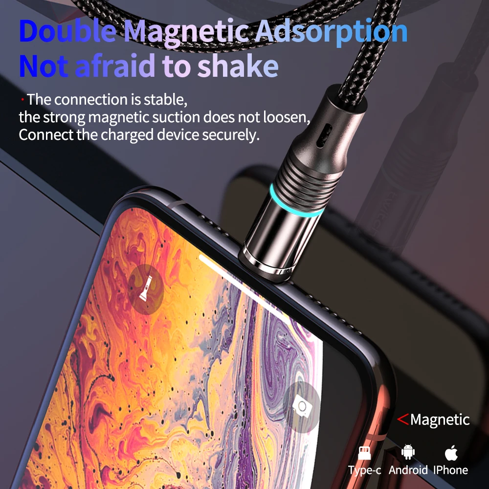 Magnetic Type C Micro USB Cable LED Fast Charging USB C Cord For iPhone 11 pro Samsung S8 S9 Huawei P30 Microusb Magnet Cable 1M Magnetic Type C Micro USB Cable LED Fast Charging USB C Cord For iPhone 11 pro Samsung S8 S9 Huawei P30 Microusb Magnet Cable 1M