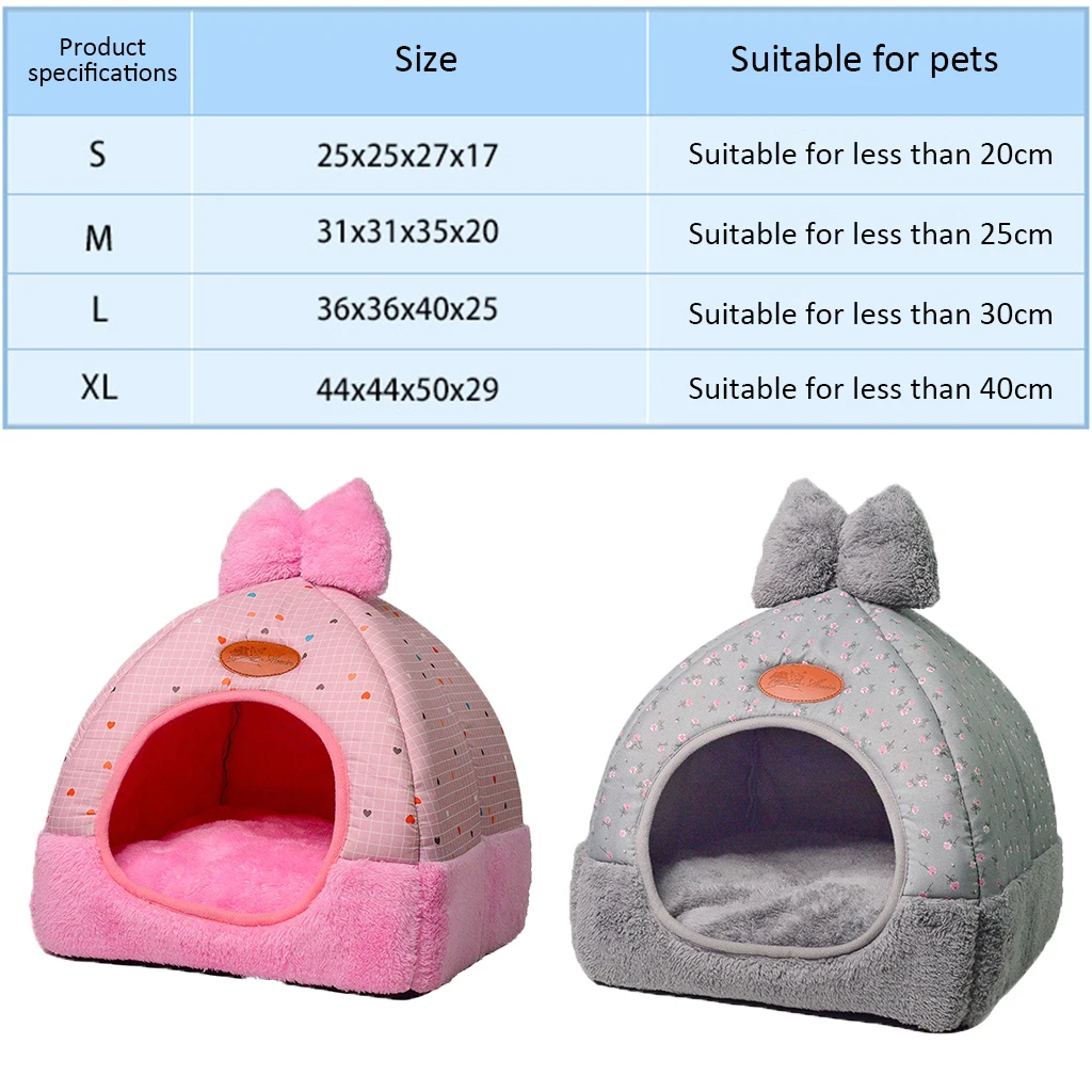Removable Pet Cat House Cat Bed Warm Cave Winter Puppies Kitten Dog Mat Small Dog Cat 4