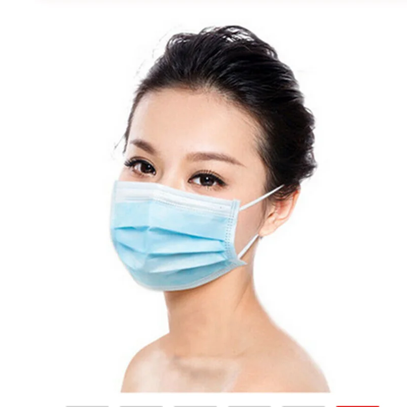 

200 Anti-Pollution 3 Laye Mask dust protection Mask Disposable Face Masks Elastic Ear Loop Disposable Dust Filter Safety Maska