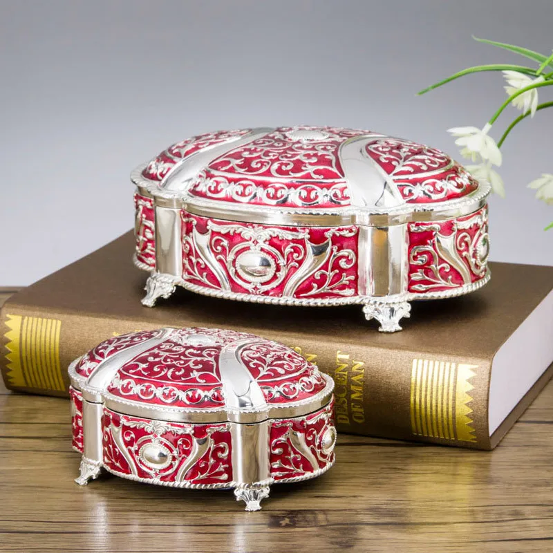 2021 European Style Creative Trinket Metal Jewelry Box High End Princess Girlfriend Birthday Wedding Gift Keepsake Organizer Box