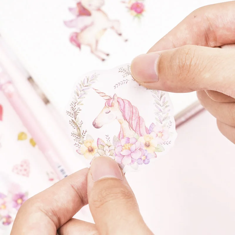 20 компл./лот Kawaii канцелярские наклейки Единорог декоративные мобильные наклейки Скрапбукинг DIY ремесло наклейки