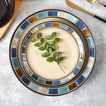 

Steak Cutlery Set Household Western Food Cutlery Plate High-end Cutlery Three Piece Set European Western Plate