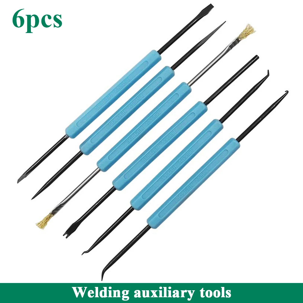 6Pcs Set Desoldering Aid Tool Kit Soldering Aid Assist Tools PCB Cleaning Kit Repair Tool Electronic Heat Assist Set car door panel removal tool Tool Sets