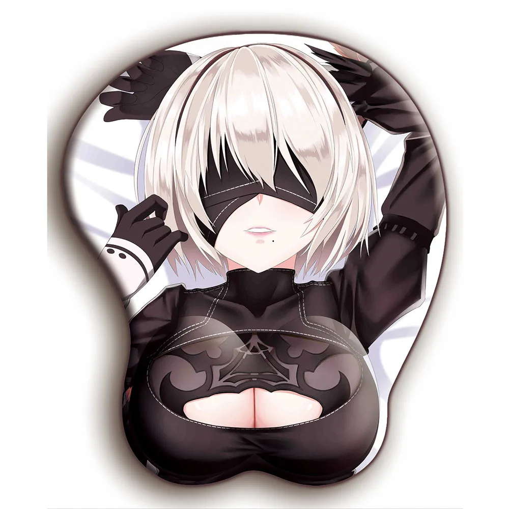FFFAS NieR: Automata 2B игровой 3D коврик для мыши, коврик для мыши, коврик для мыши с силиконовым гелем, подставка для запястья, размер, помощь в перемещении коврика для мыши