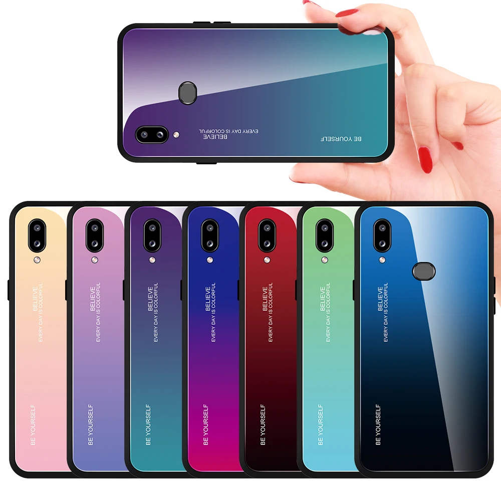 Для samsung Galaxy A40 чехол Роскошный Жесткий закаленное стекло градиент защитный чехол-подставка для планшета для samsung A30 A20 A10 S A 40 30 20 10 Shell