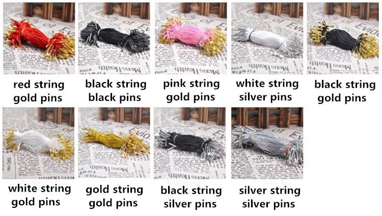 Leotrusting 1000pcs High-grade Safty Pins Tag String/Cords Women Clothing/Wedding Dress Sting with Gold/Silver/Black Safty Pins
