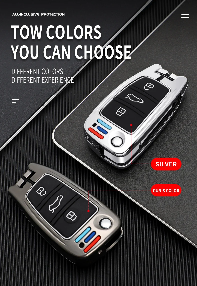 In Lega di zinco Custodia/cover per Chiave/telecomando Per Audi A3 A4 A5 C5 C6 8L 8P B6 B7 B8 C6 RS3 Q3 Q7 TT 8L 8V S3 Accessori 14 In Lega di zinco Custodia/cover per Chiave/telecomando Per Audi A3 A4 A5 C5 C6 8L 8P B6 B7 B8 C6 RS3 Q3 Q7 TT 8L 8V S3 Accessori - He4b5c767da5040608db623081c1f8372L