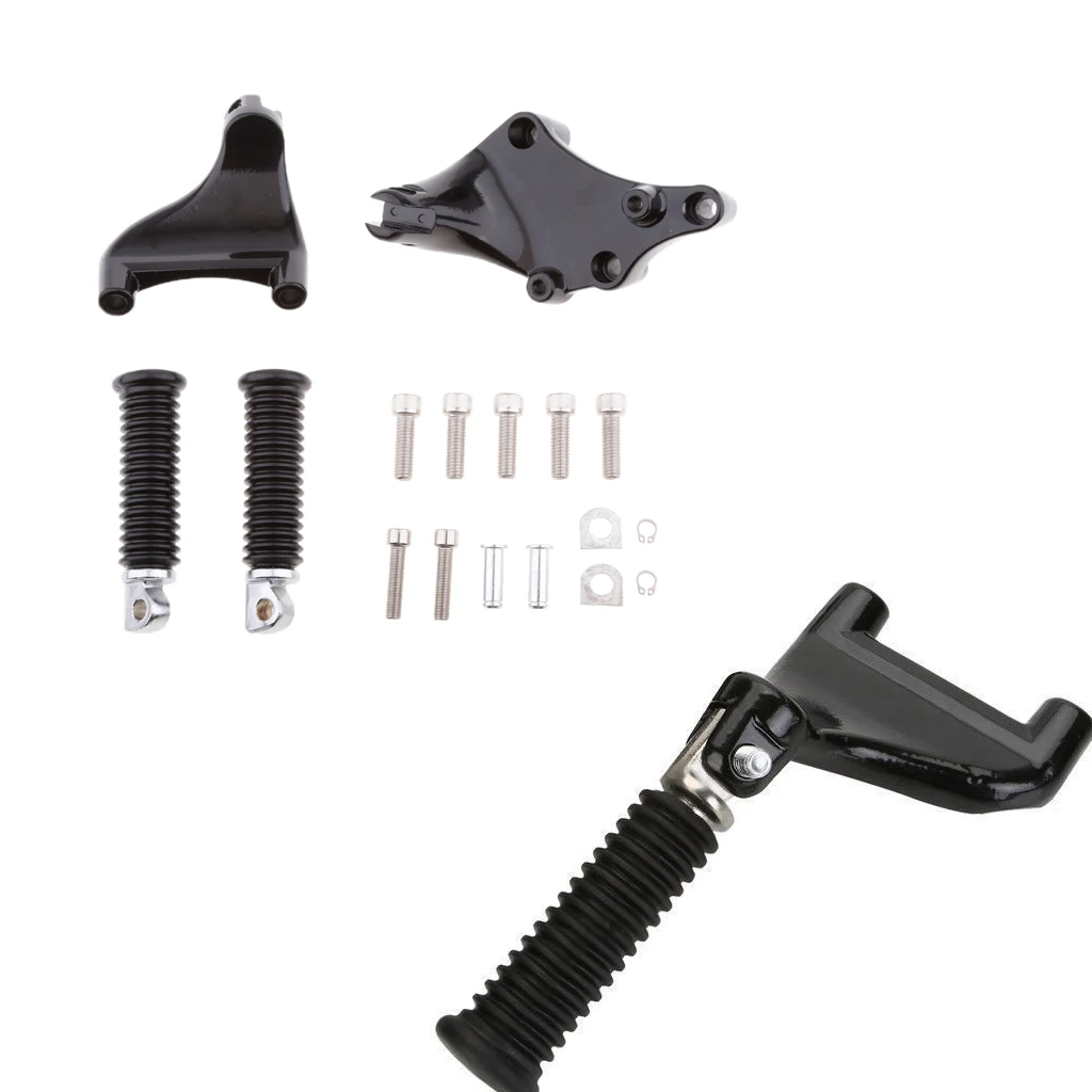 Черный пассажирский Комплект для крепления ног для Sportster 1200 XL 883 14-17