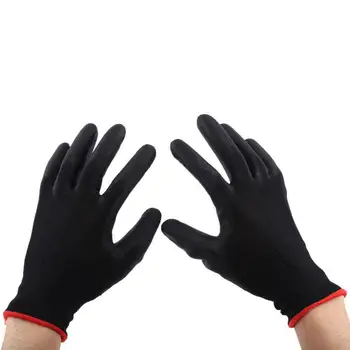 

Hot 1 Pairs PU Nylon Work Safety Gloves Mechanic Working Gloves Builders Palm Protect Non-Slip Mittens