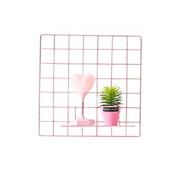 

Multifunctional Shelf Organizer Iron Grid Storage Rack Photo Display Decoration Wall Hanging Art DIY Frame Mesh Holder Home