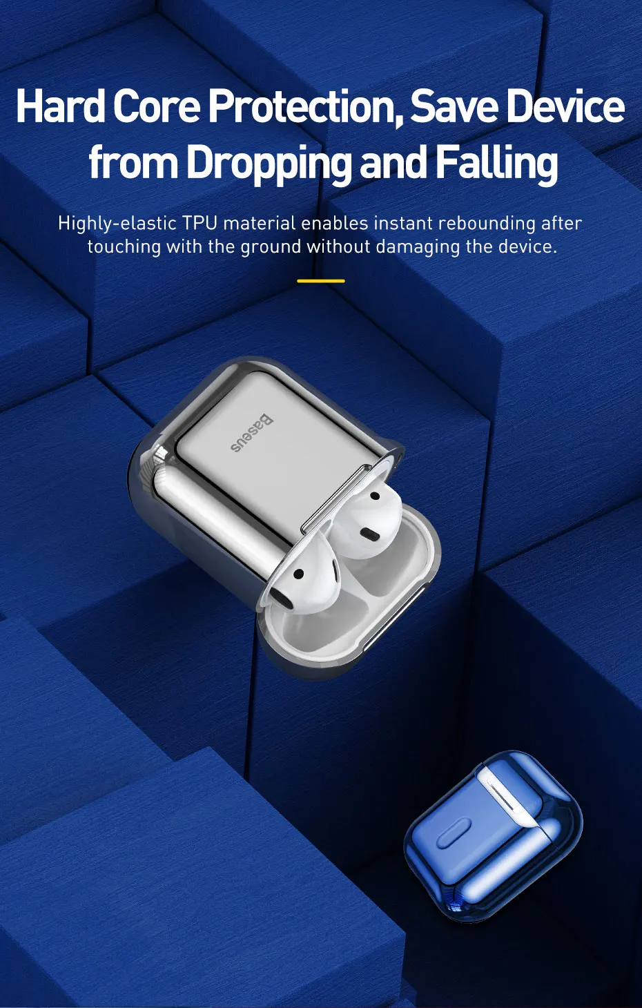 Baseus чехол для наушников Apple AirPods 2/1 силиконовый чехол беспроводной Bluetooth наушники Air Pods Чехол защитный для AirPod чехол