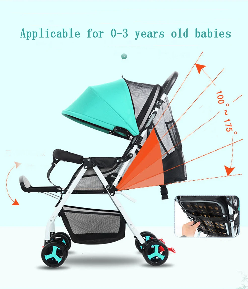 Детская коляска легкая портативная дорожная система может быть на Yhe самолет коляски для новорожденных B тележка девочка мальчик для детей
