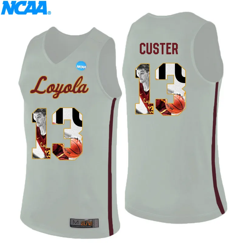 Новое поступление, высокое качество, футболка Loyola(Chi) Ramblers Clayton Custer#13 Ingram#0, спортивные майки, S-XXXL - Цвет: 4
