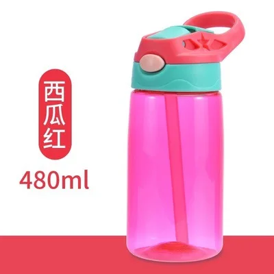 480ML Kids Water Cup Creative Safe Baby Feeding Cups With Straws Leakproof Water Bottles Outdoor Portable Children's Cups