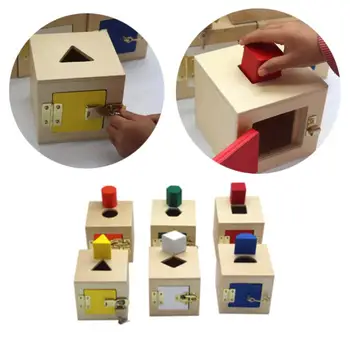 

Kids Early Education Fun Game Wooden Locks Latches Opening Construction Box Designed to help younger children build motor skills