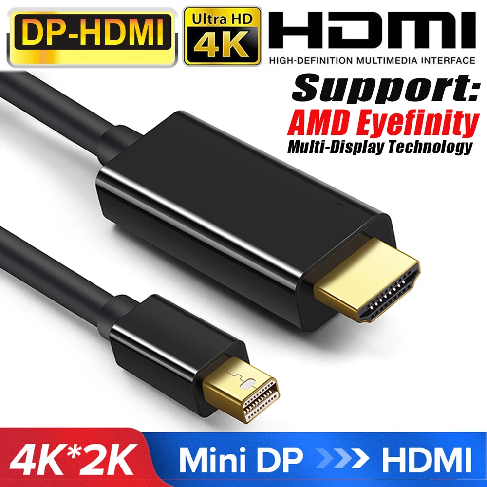 3 м/1 8 м Мини-Кабель DP Дисплей Порт Thunderbolt 2 к HDMI-совместим с MacBook адаптер