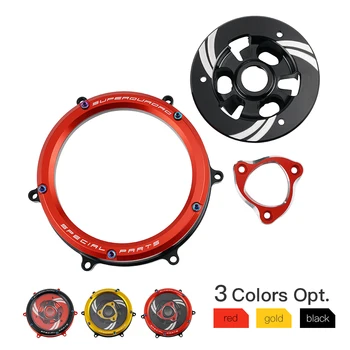 

NICECNC CNC Racing Clear Clutch Cover Spring Retainer Pressure Plate Billet Alloy for Ducati Panigale 959 1199 1299