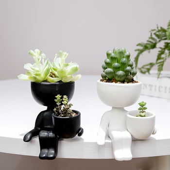 

Humanoid Ceramic Flower Pot Creative Modern Design Planter Flower Pot Crafts Vase Home Decoration Personalized Gift