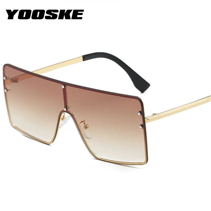 YOOSKE, Винтажные Солнцезащитные очки, для женщин и мужчин, негабаритные, градиентные, солнцезащитные очки, оттенки, для девушек, Ретро стиль, фирменный дизайн, большая оправа, очки, UV400