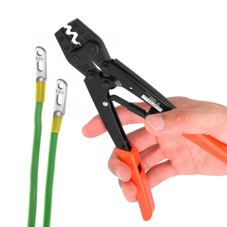 HD-6 храповик щипцы плоскогубцы Терминал обжимной инструмент 0,5-6 мм^ 2 20-10 AWG ручные инструменты высокое качество