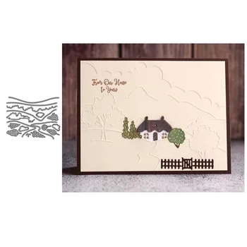 

JC Metal Cutting Dies Tree Mountains Lake Background Stencil for Scrapbooking Craft Mold DIY Handmade Template Model Punch Blade