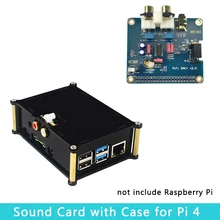 Raspberry Pi 4 Модель B PiFi DAC+ V2.0 звуковая карта IPS интерфейс аналоговый GPIO аудио Плата | акриловый чехол для Raspberry Pi 4