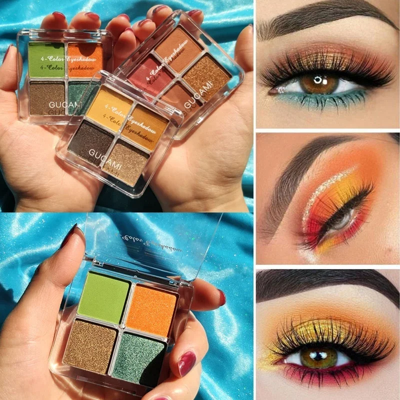 4 Цвета для палитры теней век пигментированные Матовый Блеск мерцающие тени