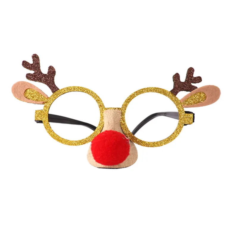 1PC Christmas Decorations Glasses Adult Kids Toys Christmas Antlers Santa Claus Snowman Glasses DIY Party Decoration@D