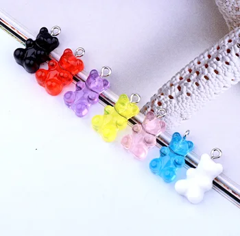 

mix 20pcs/pack Colorful Bear Resin Charms DIY Craft fit for Bracelet Earring Keychain Jewelry Finding handmade 10*21mm