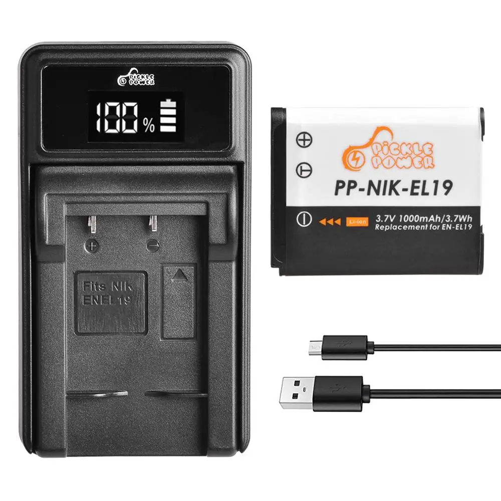 Probty EN-EL19 EN EL19 ENEL19 Caricatore USB LCD Per Nikon Coolpix S32 S33 S100 S3100 S3200 S3300 S3500 S3600 S3700 S4100 S4200 - Foto 5