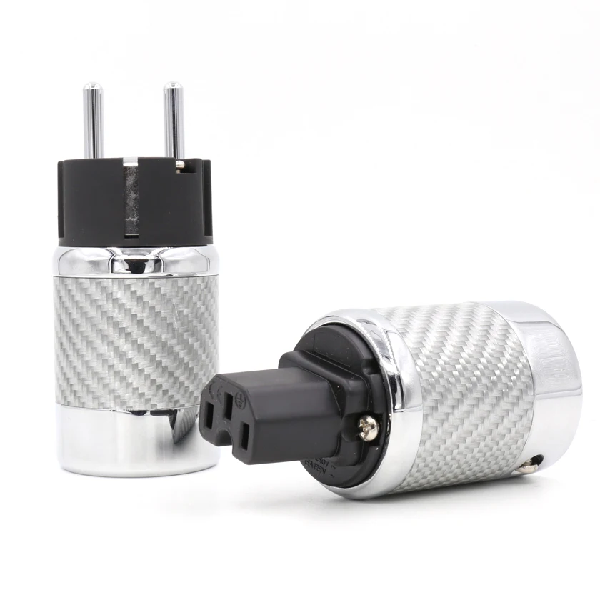 Пара Hi-end HIFI углеродное волокно родиевое покрытие ЕС разъем питания, hifi IEC гнездовой разъем