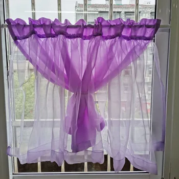 

Hot sale Tulle Voile Window Drape Panel Sheer Scarf Valances Curtain purple Color DL184T2