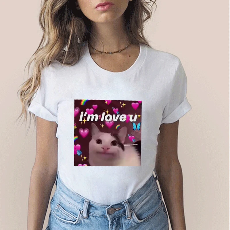 Maycaur, Harajuku, Ulzzang, кот, любит животных, собака, принт, футболки, летние, кавайные Топы с коротким рукавом, Повседневная забавная парная одежда