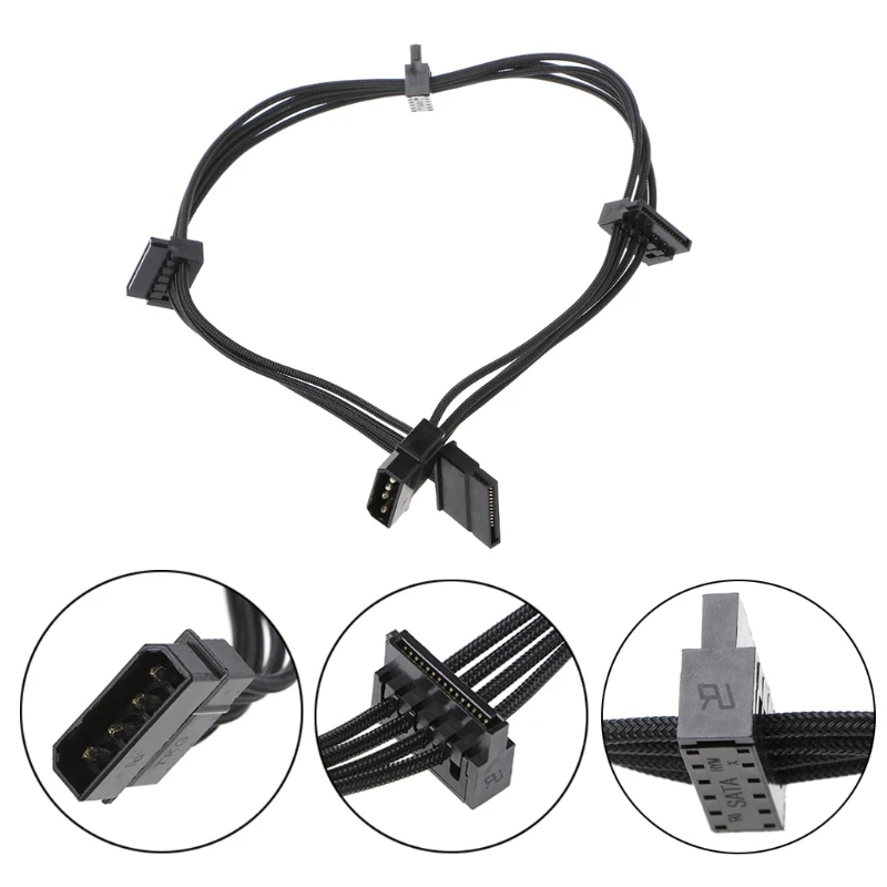 1 шт. ATX 4Pin 4P IDE Molex до 4 SATA Serial ATA Кабель питания Шнур 18AWG провода
