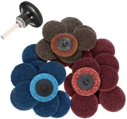 2 pouces Disques À Changement Rapide 30Pcs Disques de Ponçage 1Pcs 1/4 ''Support, Conditionnement Disques pour Meuleuse de Préparation de Surface De Bande 