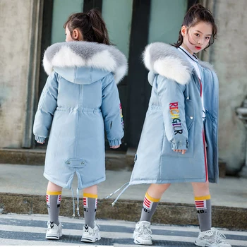 

New Popular 2019 Winter Girl Jacket Coats Casual Children Down & Parkas Girls Warm Outerwear Three Colors Hooded Coats For Girls