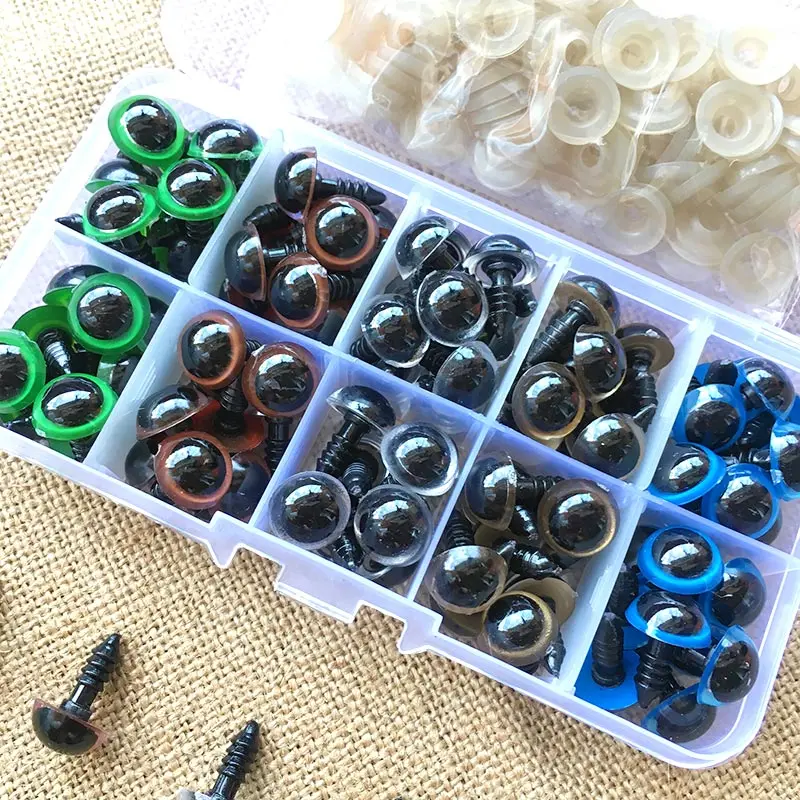 100PCS 8mm 10mm 12mm Mix Color Plastic Animal Safety Eyes For Toys Teddy  Bear Stuffed For Dolls Craft Amigurumi Accessories Box - AliExpress