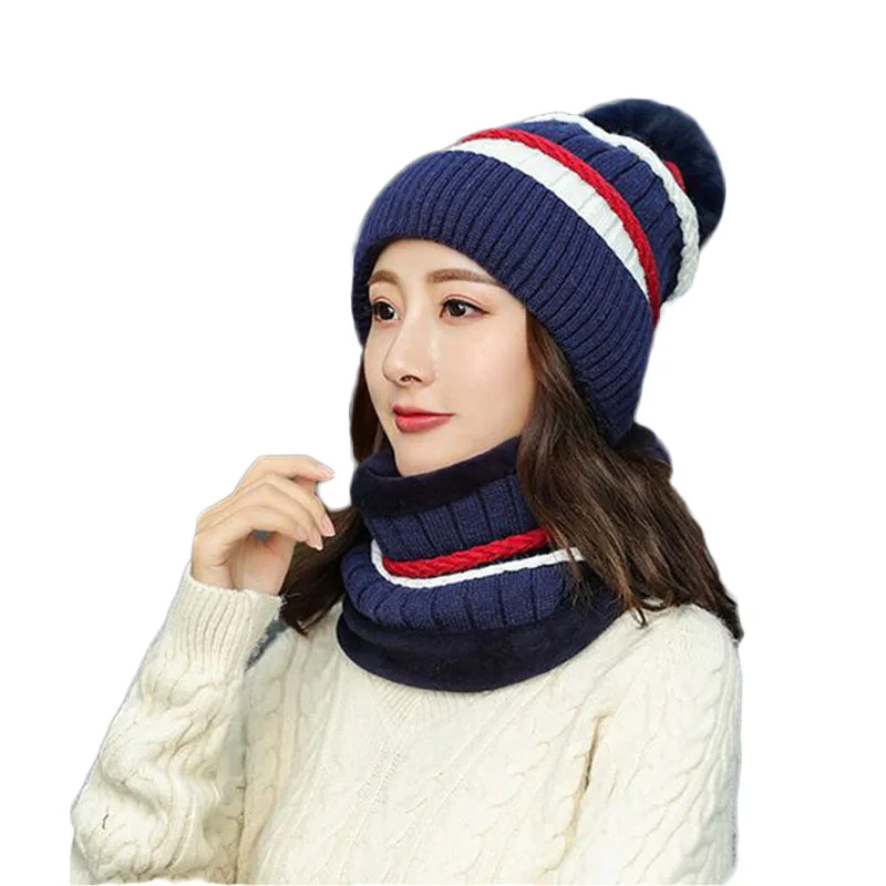 Высококачественная зимняя вязаная шапочка Skullies Beanies шапки женские теплые